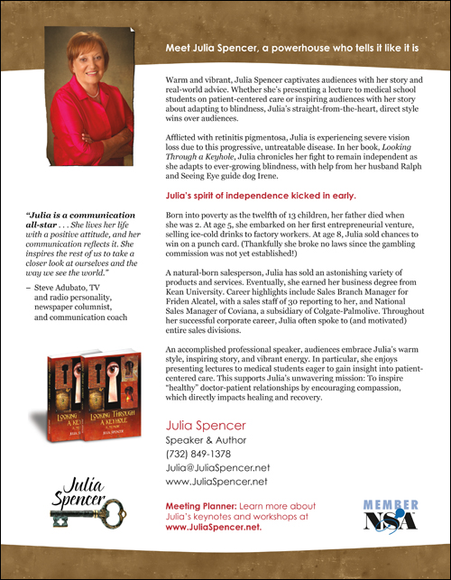 Julia Spencer one sheet design back