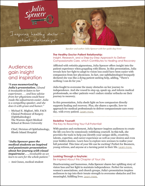Julia Spencer one sheet design front