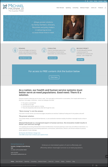 DIVI Theme Website Looks Custom on Michael Mackniak Home Page